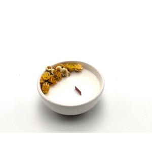 Petite bougie fleurs séchées vanille épicée