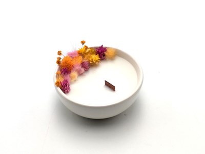 Petite bougie fleurs séchées toscane