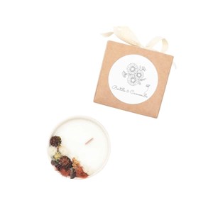 Petite bougie fleurs séchées marché de noël