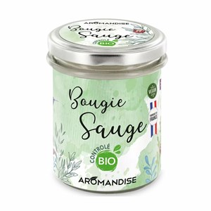 Bougie d'ambiance sauge bio - 100% végétale - 150g