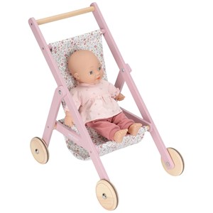 Poussette pour poupée en bois