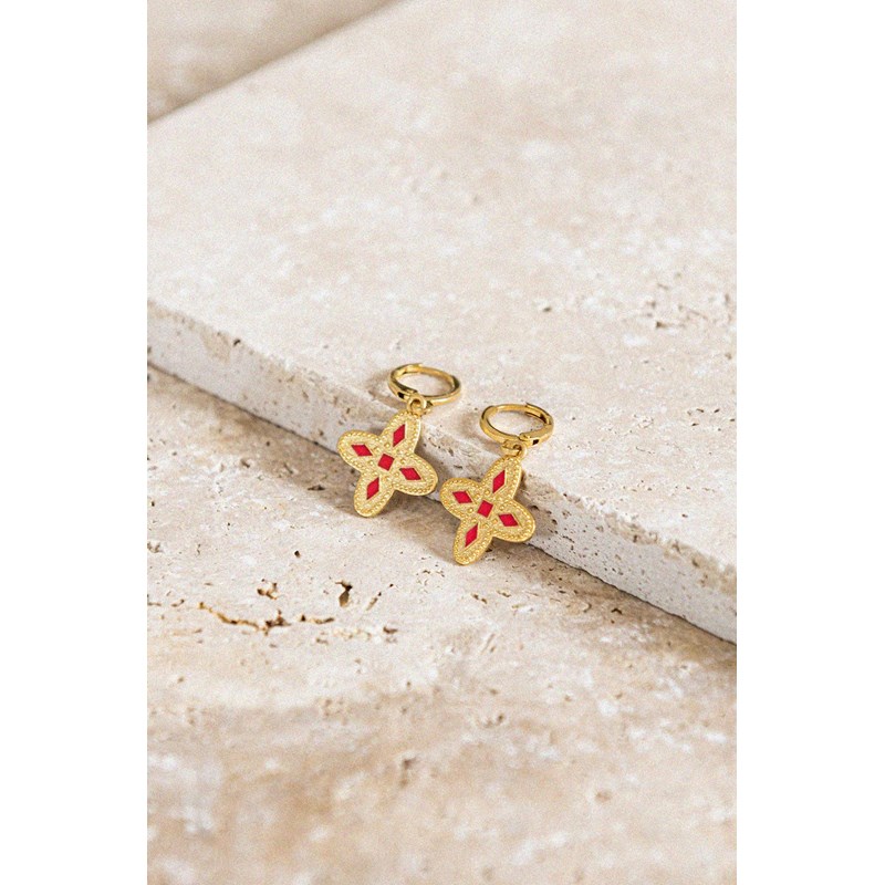 Boucles adriana rouge tangerine