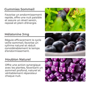 Gummies sommeil, répare l'insomnie en sachet de 45