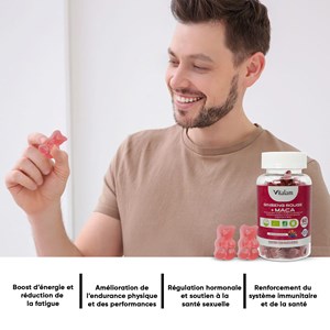 Gummies ginseng rouge avec de la maca bio de corée