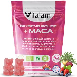 Gummies ginseng rouge avec de la maca bio de corée en sachet de 45