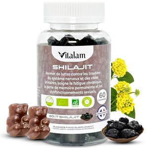 Gummies shilajit pur de l'himalaya avec de l'acide fulvique