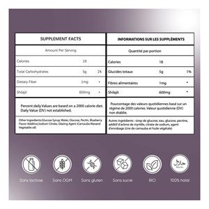 Gummies shilajit pur de l'himalaya avec de l'acide fulvique