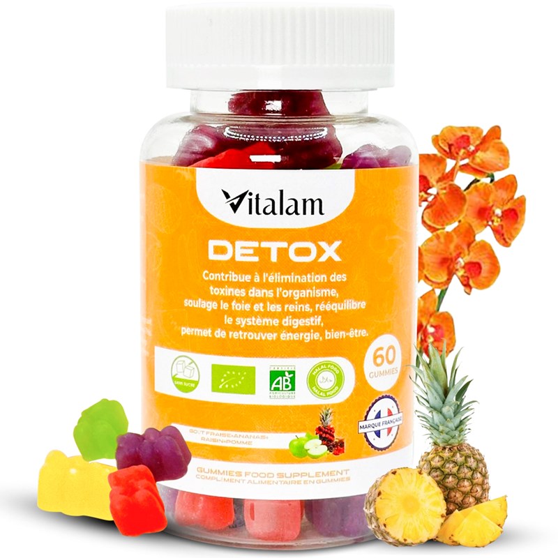 Vitalam - Gummies detox curcuma, detox foie, elimination toxines
