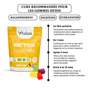 Gummies detox curcuma, detox foie, elimination toxines en sachet de 45