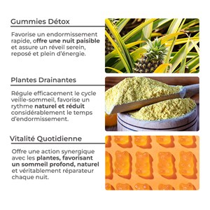 Gummies detox curcuma, detox foie, elimination toxines en sachet de 45