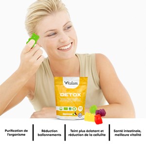 Gummies detox curcuma, detox foie, elimination toxines en sachet de 45