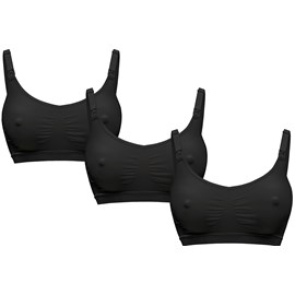 Lot de 3 soutiens-gorge allaitement noir - xl