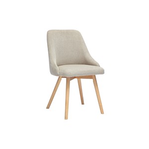 Chaises en tissu chenille beige et bois clair (lot de 2) hasta