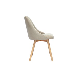 Chaises en tissu chenille beige et bois clair (lot de 2) hasta