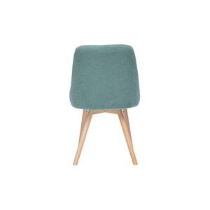Chaises en tissu chenille vert céladon et bois clair (lot de 2) hasta