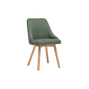 Chaises en tissu chenille vert kaki et bois clair (lot de 2) hasta