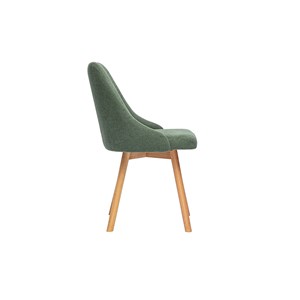 Chaises en tissu chenille vert kaki et bois clair (lot de 2) hasta