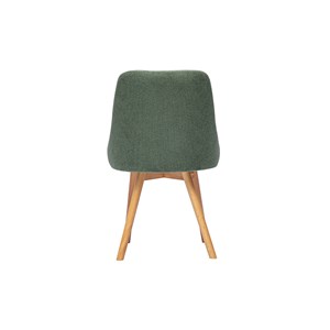 Chaises en tissu chenille vert kaki et bois clair (lot de 2) hasta