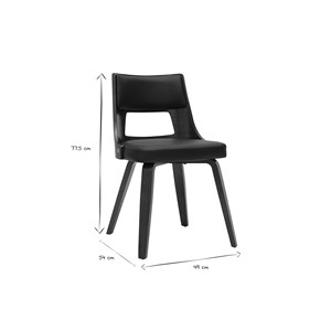 Chaise  noir et bois foncé garbo