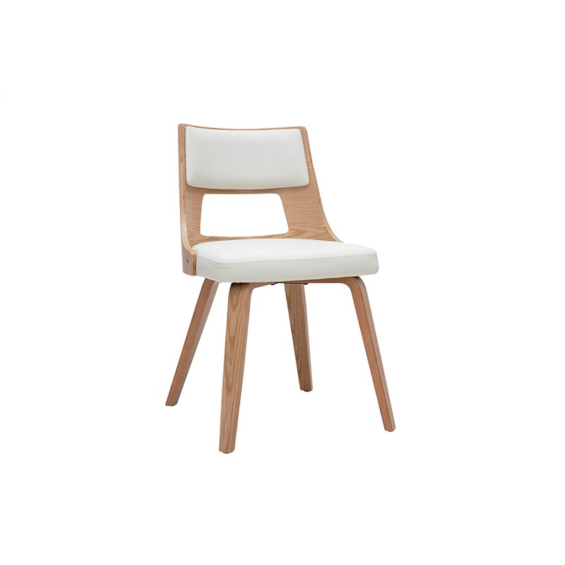Miliboo - Chaise blanc et bois clair garbo