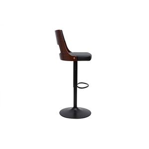 Tabouret de bar réglable  pivotants 360° noir et bois foncé garbo