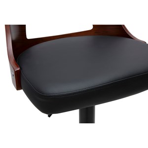 Tabouret de bar réglable  pivotants 360° noir et bois foncé garbo
