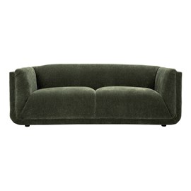 Canapé 3 places en tissu effet velours vert kaki hosbo