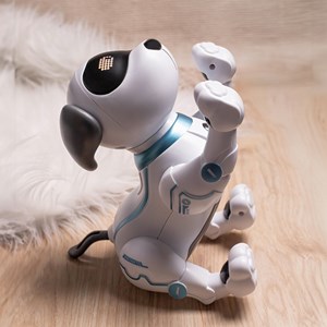 Chien télécommandé mxrd-100 avec sept commandes vocales en anglais - blanc