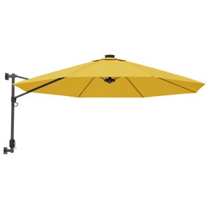 Parasol d'extérieur mural avec led 290 cm 290 x 290 x 114 cm jaune