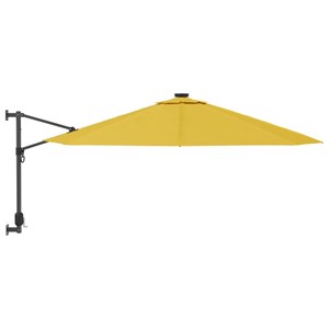 Parasol d'extérieur mural avec led 290 cm 290 x 290 x 114 cm jaune