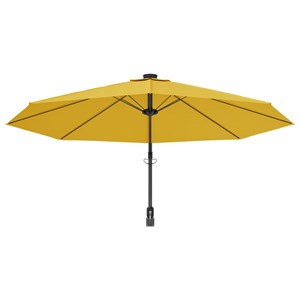 Parasol d'extérieur mural avec led 290 cm 290 x 290 x 114 cm jaune