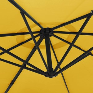 Parasol d'extérieur mural avec led 290 cm 290 x 290 x 114 cm jaune