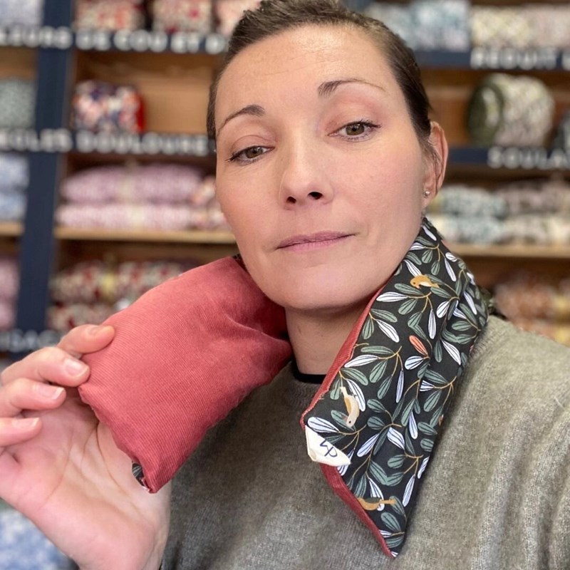 Bouillotte soin cervicale graine de lin emplâtre naturel chaud froid