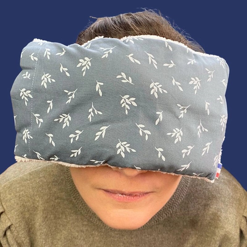 Bouillotte soin format nomade, graine de lin, pour le visage, la tête et yeux