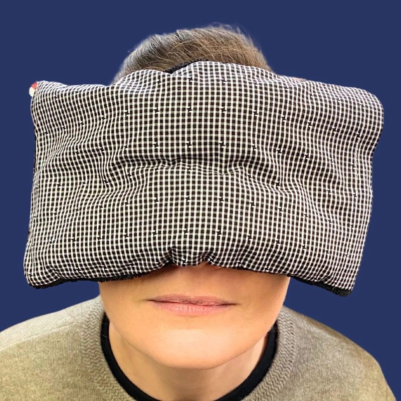 Bouillotte soin format nomade, graine de lin, pour le visage, la tête et yeux