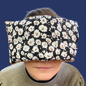 Bouillotte soin format nomade, graine de lin, pour le visage, la tête et yeux