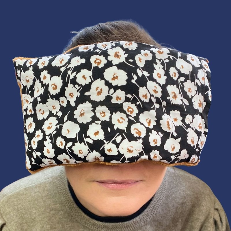 Bouillotte soin format nomade, graine de lin, pour le visage, la tête et yeux