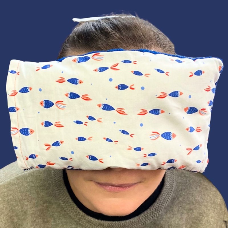 Bouillotte soin format nomade, graine de lin, pour le visage, la tête et yeux