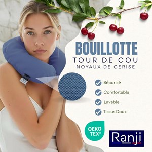Tour de cou chauffant noyaux de cerise micro-onde - naturel, lavable