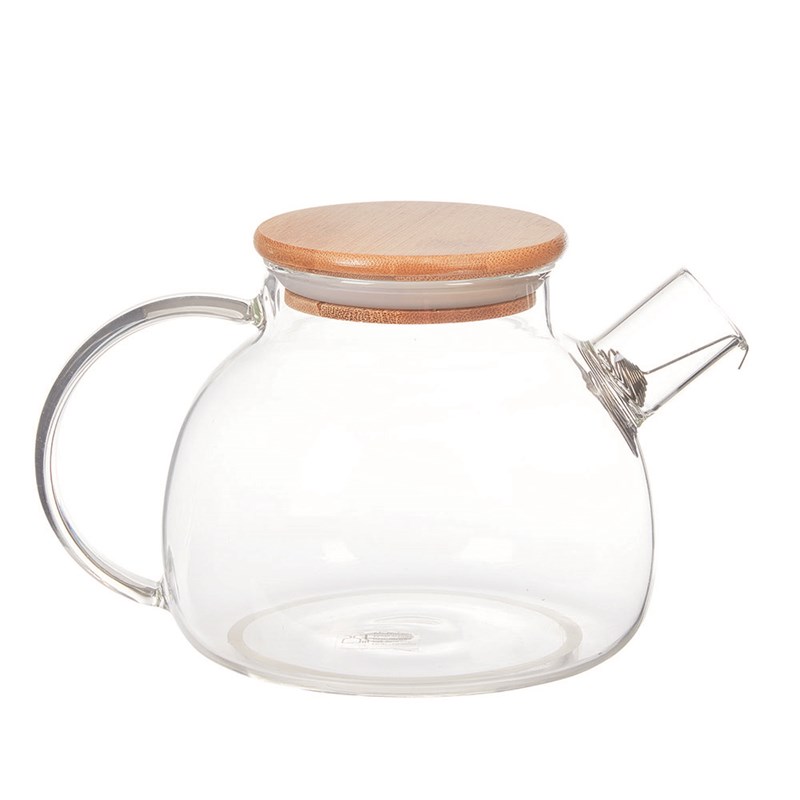 Théière verre et bois 1 l