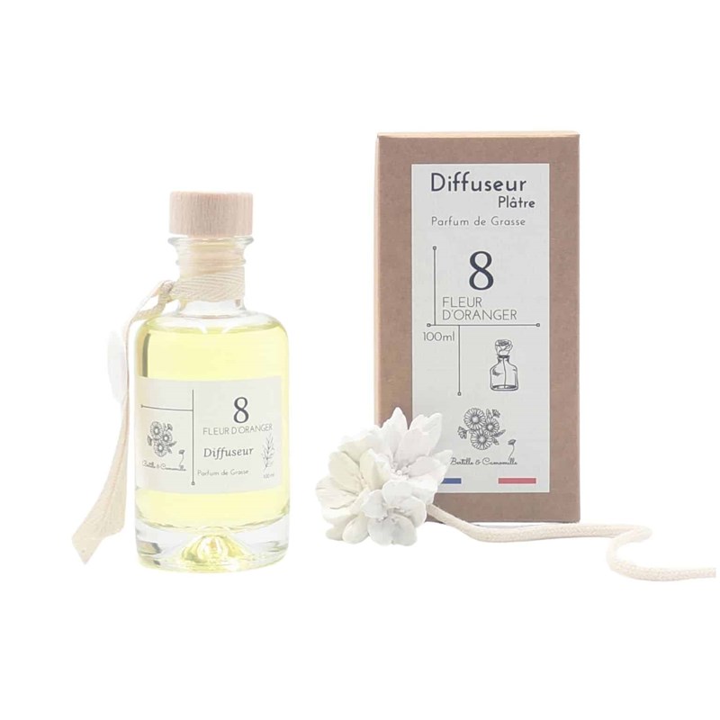 Diffuseur en plâtre 100ml fleur d'oranger