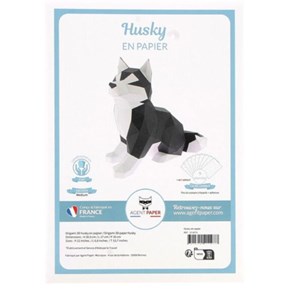 Kit créatif agent paper husky à construire 3d
