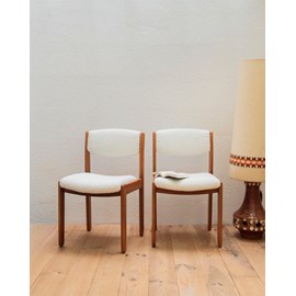Paire de chaises en bois et tissu n°1071