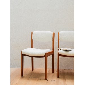 Paire de chaises en bois et tissu n°1071