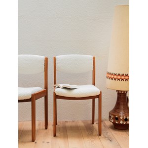 Paire de chaises en bois et tissu n°1071