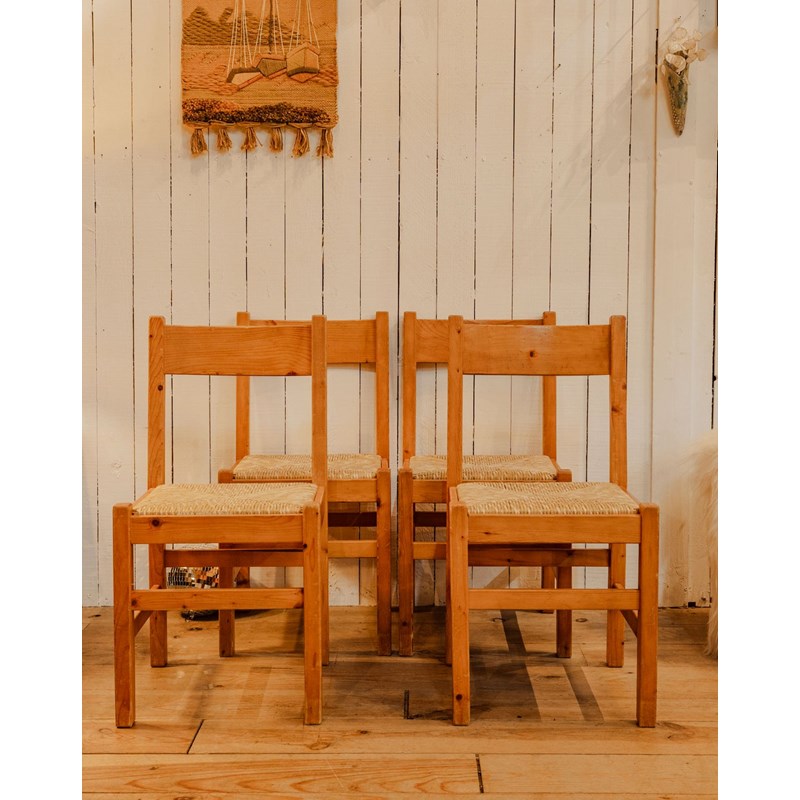 Debongout - Lot de 4 chaises en bois n°801