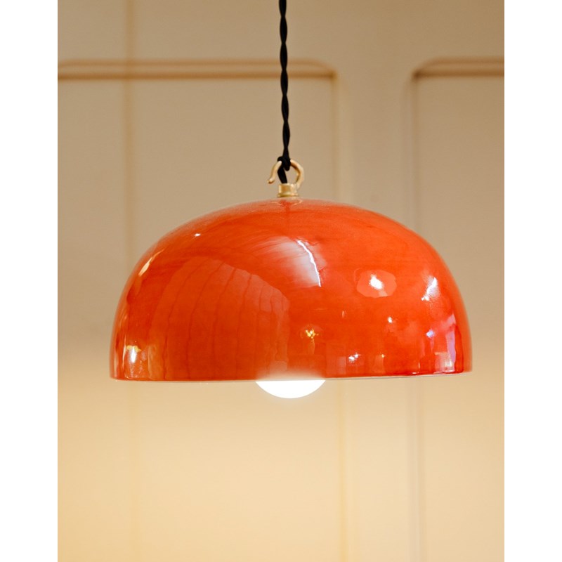 Lampe baladeuse en céramique orange n°102