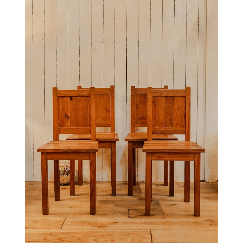 Debongout - Lot de 4 chaises en bois n°800