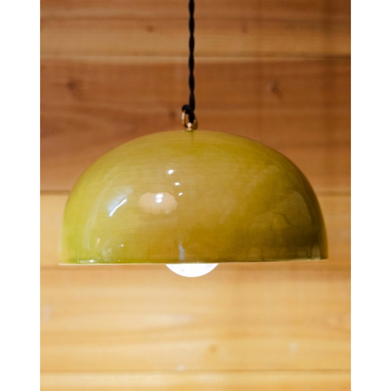 Lampe baladeuse en céramique vert olive n°99