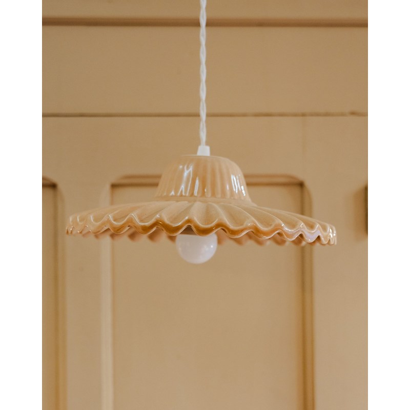 Lampe baladeuse en céramique beige n°103